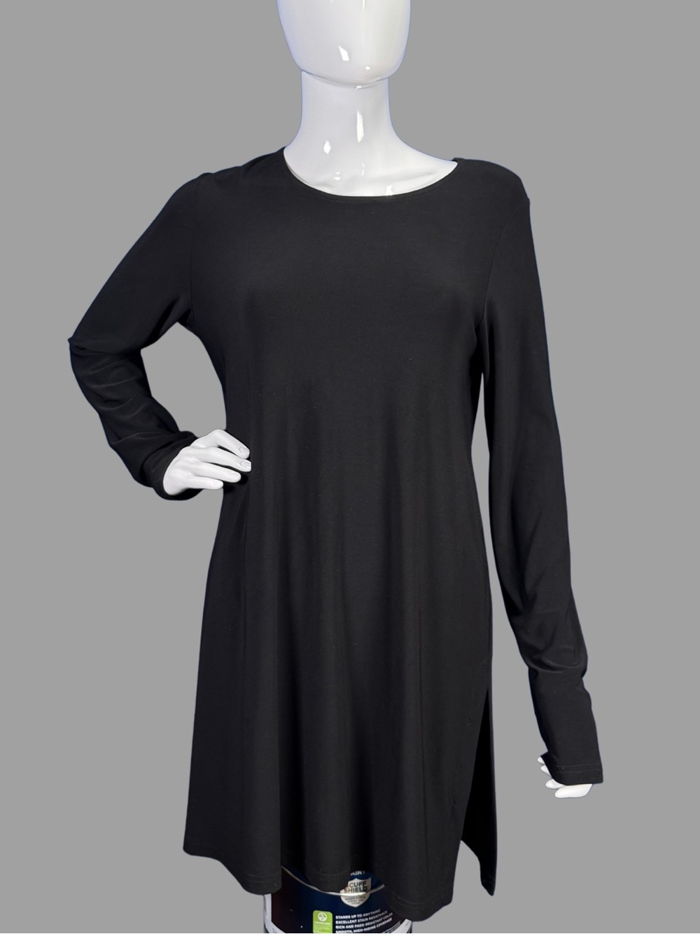 Sympli Long Sleeve Black Tunic Top
